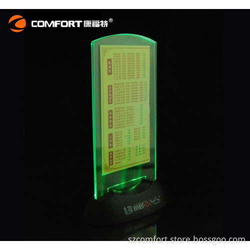 Gold supplier lighted menu holder led table tent